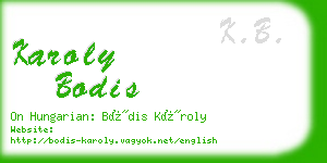 karoly bodis business card